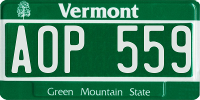 VT license plate AOP559