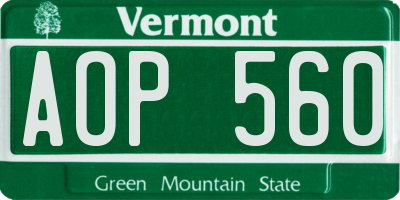 VT license plate AOP560