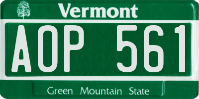 VT license plate AOP561