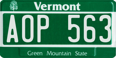 VT license plate AOP563