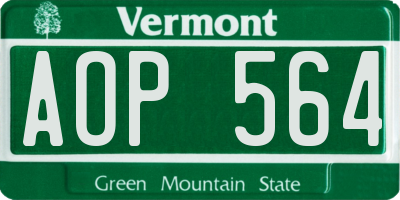 VT license plate AOP564
