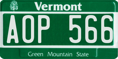 VT license plate AOP566