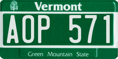 VT license plate AOP571