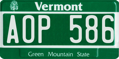 VT license plate AOP586