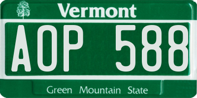 VT license plate AOP588