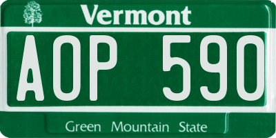 VT license plate AOP590