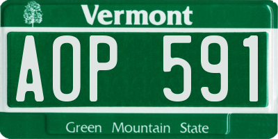 VT license plate AOP591