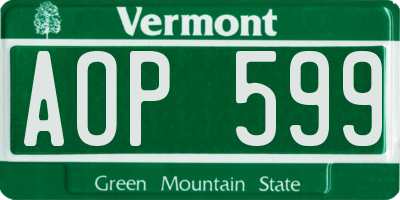 VT license plate AOP599