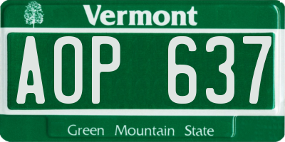 VT license plate AOP637
