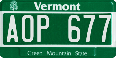 VT license plate AOP677
