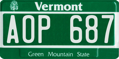 VT license plate AOP687