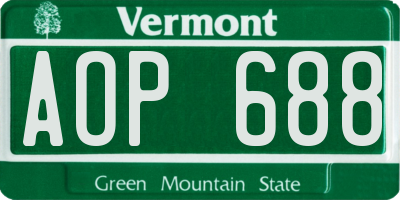 VT license plate AOP688