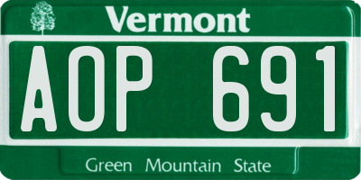 VT license plate AOP691