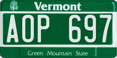 VT license plate AOP697