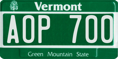VT license plate AOP700