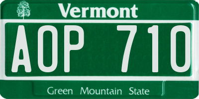 VT license plate AOP710