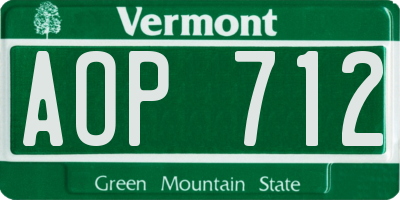 VT license plate AOP712