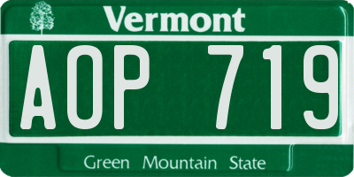 VT license plate AOP719
