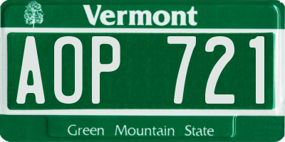 VT license plate AOP721