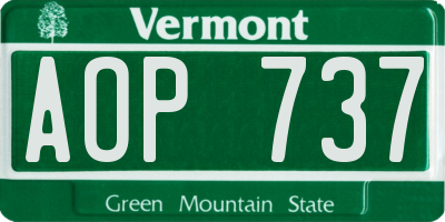 VT license plate AOP737
