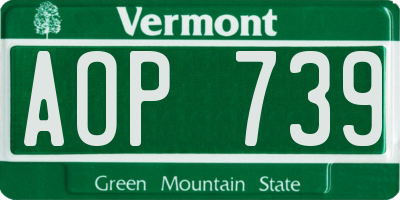 VT license plate AOP739