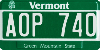 VT license plate AOP740