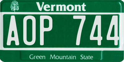 VT license plate AOP744