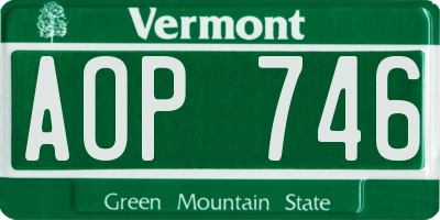 VT license plate AOP746