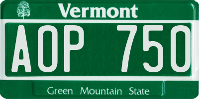 VT license plate AOP750