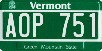 VT license plate AOP751