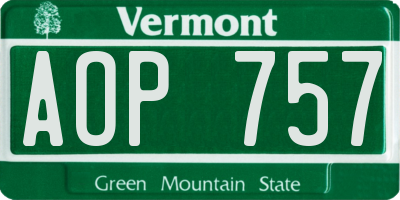 VT license plate AOP757