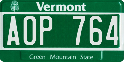 VT license plate AOP764