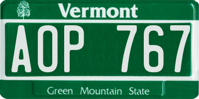 VT license plate AOP767