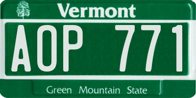 VT license plate AOP771