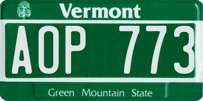 VT license plate AOP773