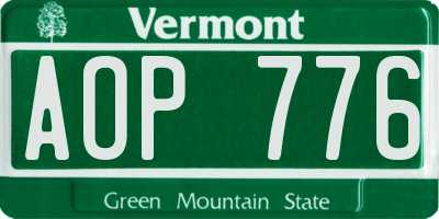 VT license plate AOP776