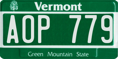 VT license plate AOP779