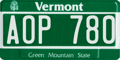 VT license plate AOP780