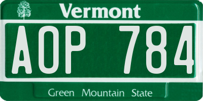 VT license plate AOP784