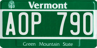 VT license plate AOP790