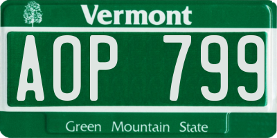 VT license plate AOP799