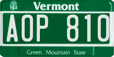 VT license plate AOP810