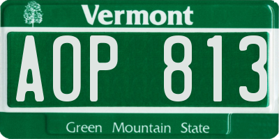 VT license plate AOP813