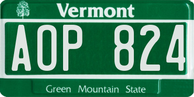VT license plate AOP824