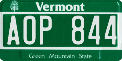 VT license plate AOP844