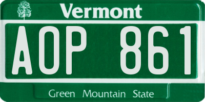 VT license plate AOP861