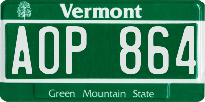 VT license plate AOP864