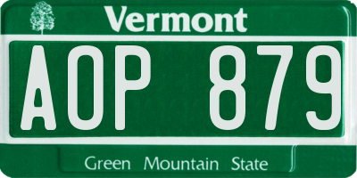VT license plate AOP879