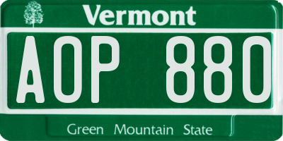 VT license plate AOP880