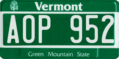 VT license plate AOP952